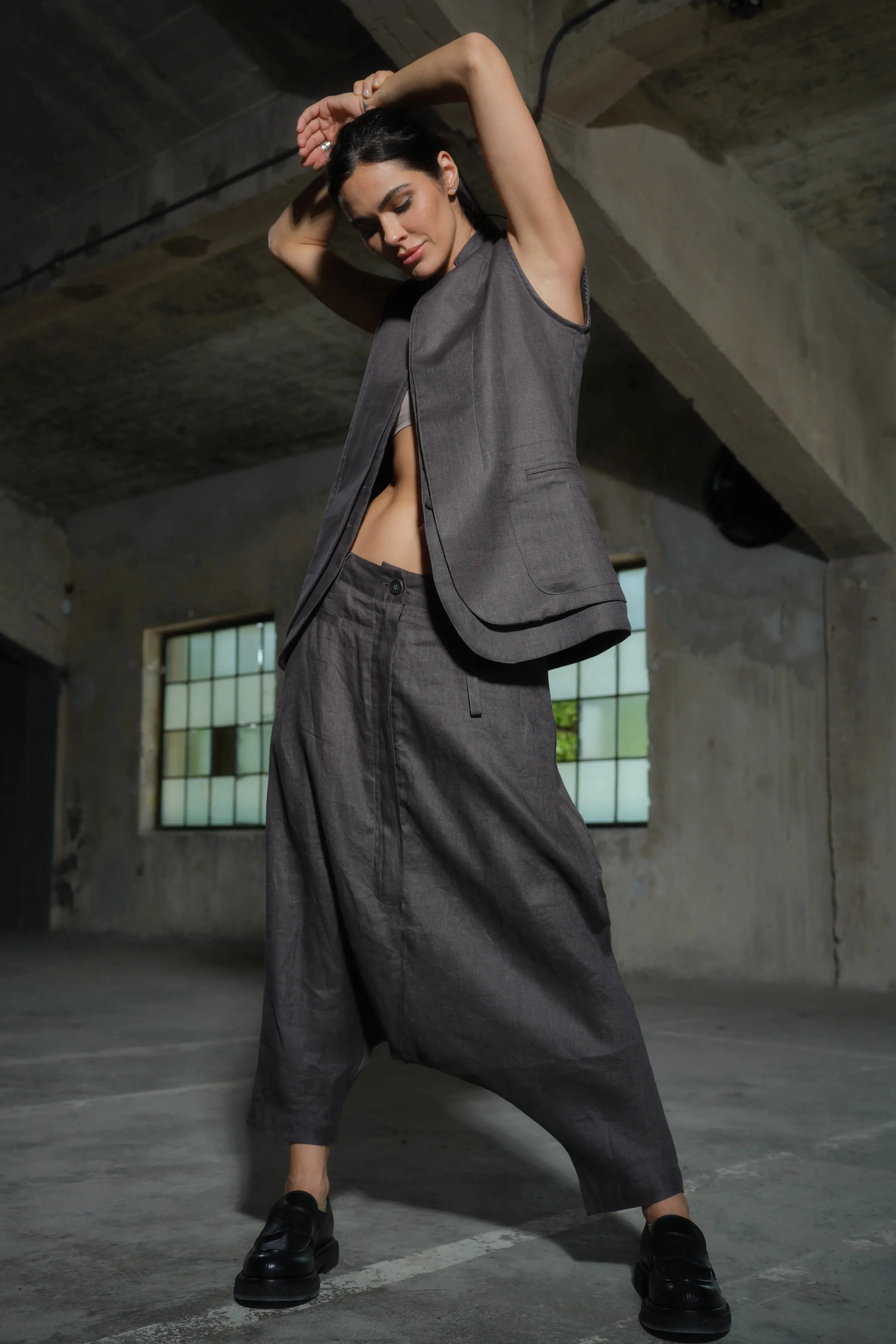 Women's Avant-Garde Double Lapel Linen Blazer