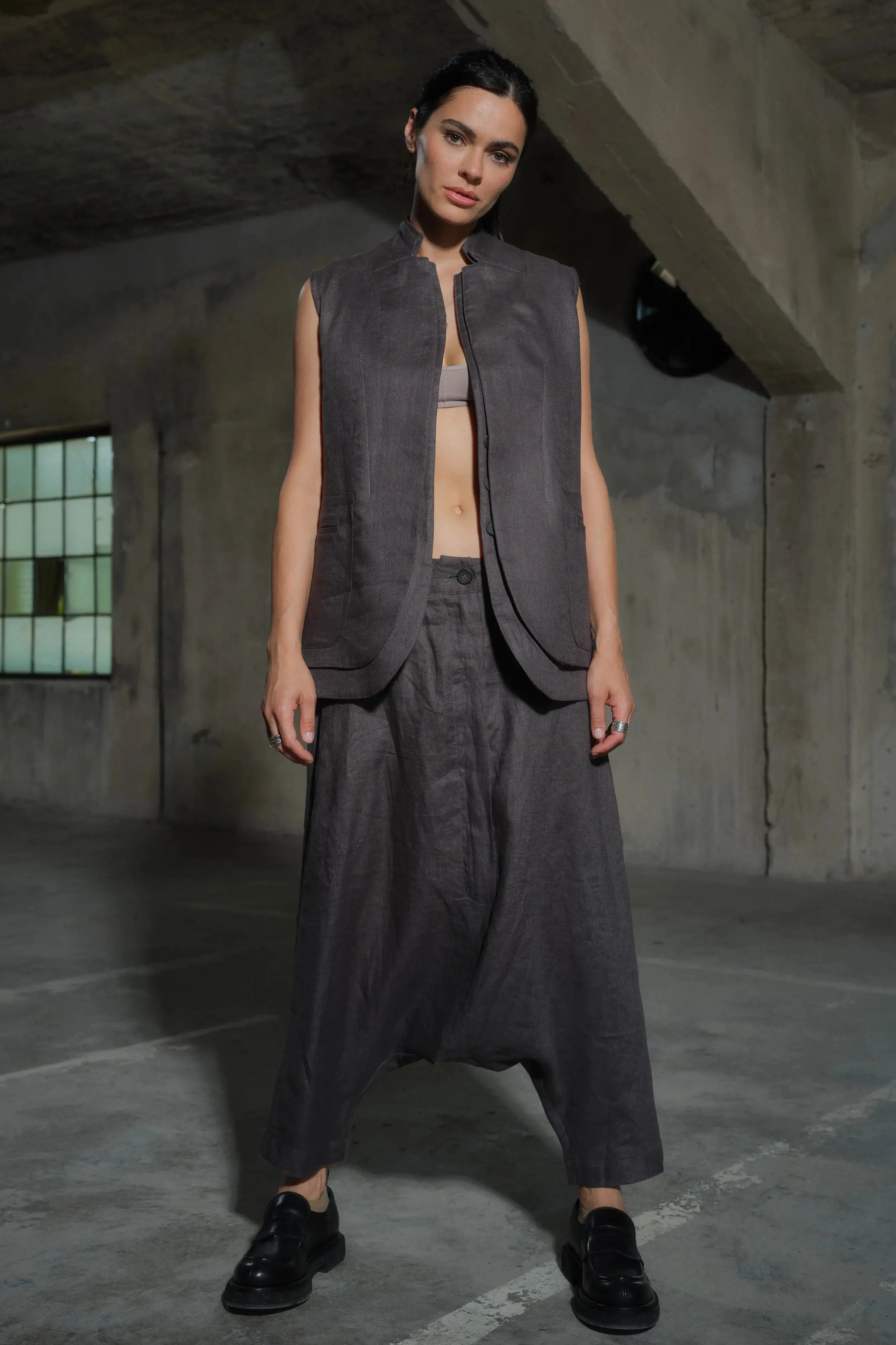 Women's Avant-Garde Double Lapel Linen Blazer