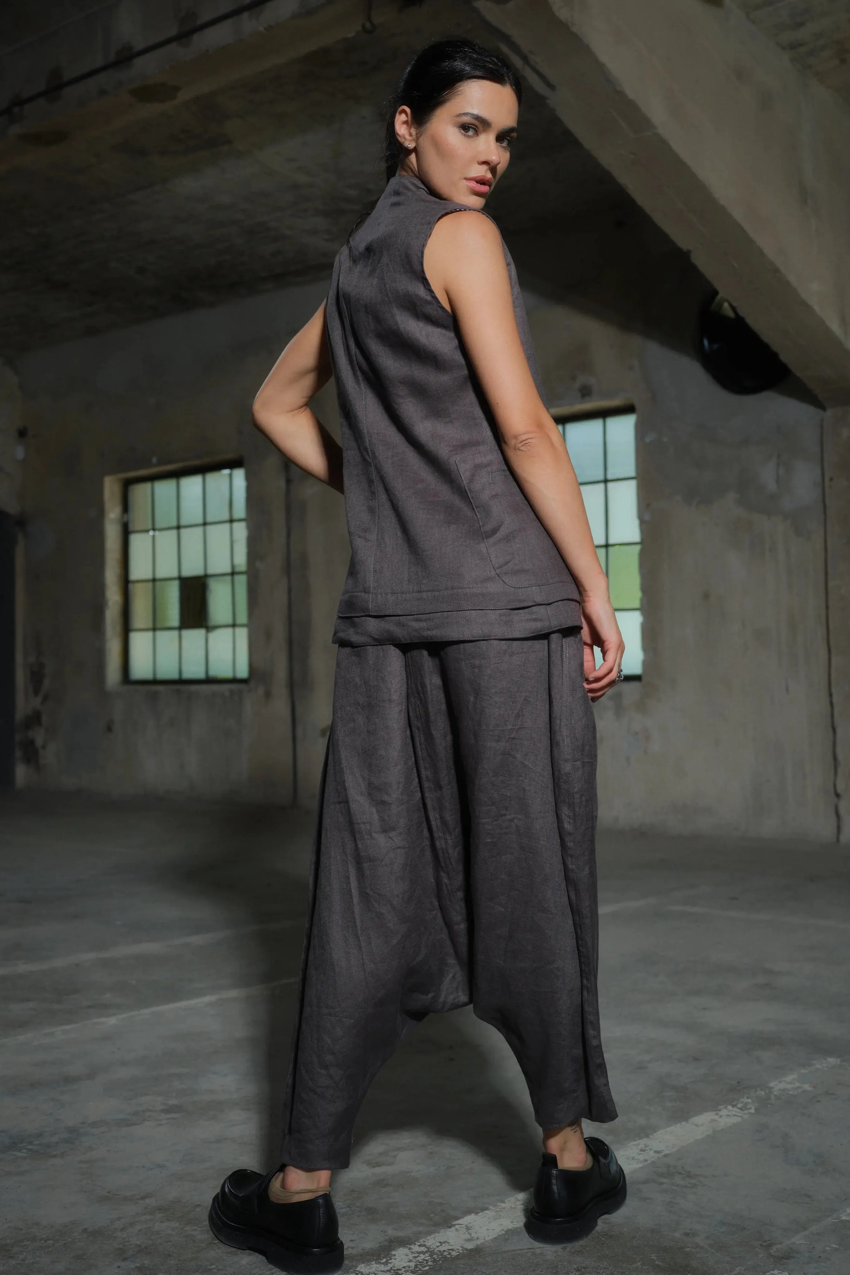 Women's Avant-Garde Double Lapel Linen Blazer