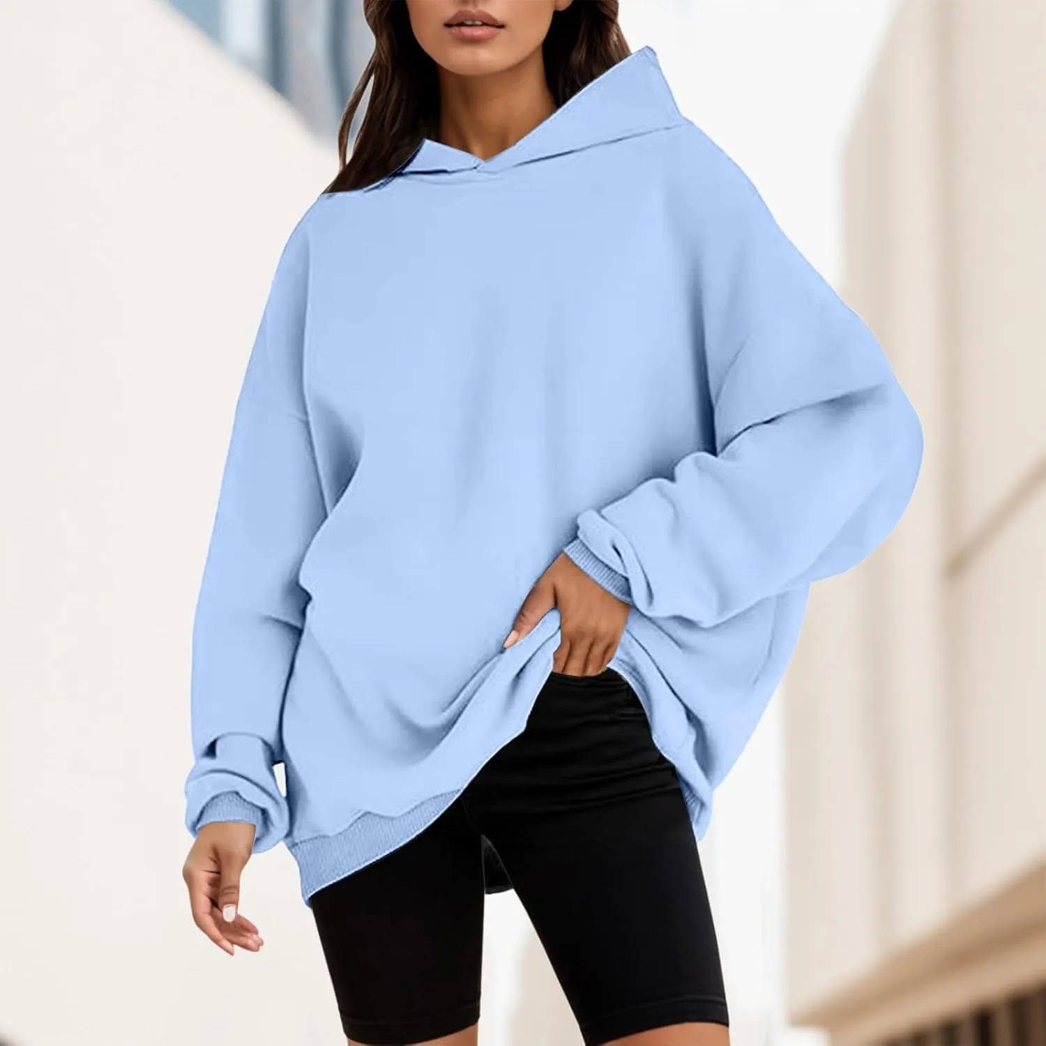 Women's Oversized Hoodies Fleece Hooded Sweatshirts Comfy Casual Pullover Fall Winter Outfits Loose Fit Tops