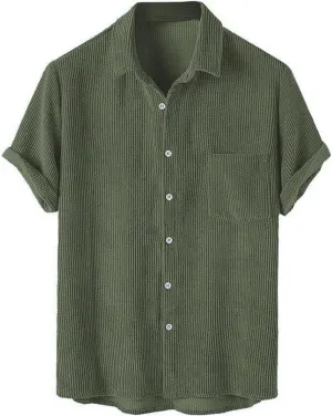 ZAFUL Men's Casual Chicago Contrasting Letter Print Short Sleeve Button Up Baseball Shirt